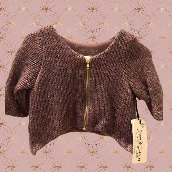 Pippa & Julie Zip Front Purple/Gold Cardigan 18 mo - Picture 1 of 7